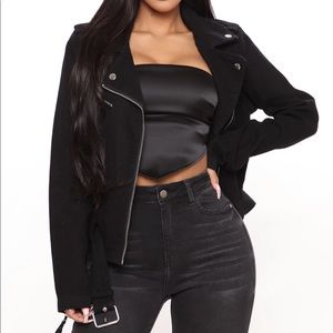 NWT 
Moto Sport Denim Jacket - Black
Size: M